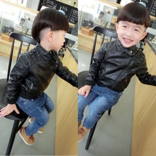 Blouson pour garçon en cuir PU - Ref 2158626