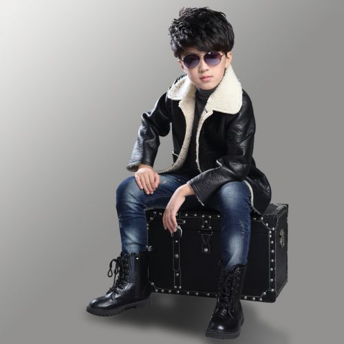 Blouson pour garçon en cuir PU - Ref 2158668