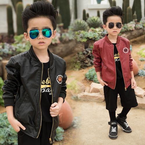 Blouson pour garçon en cuir PU - Ref 2158695