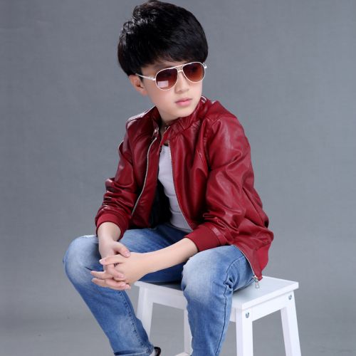 Blouson pour garçon en cuir PU - Ref 2158711