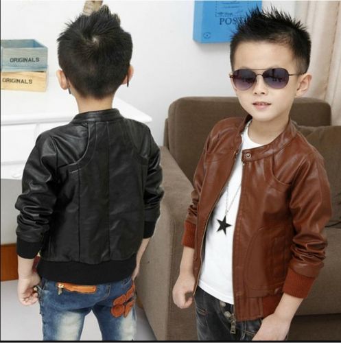 Blouson pour garçon en cuir PU - Ref 2158717