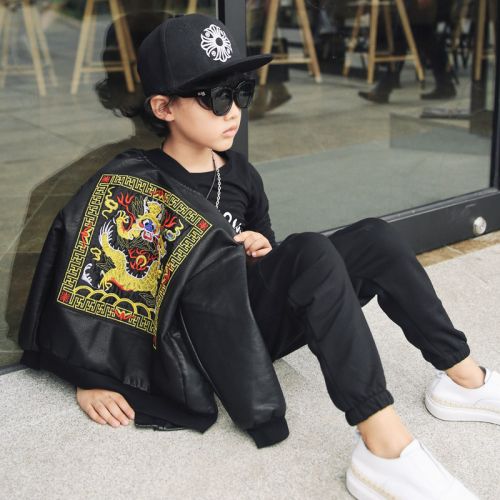 Blouson pour garçon NARNARLARLAR en cuir PU - Ref 2158774