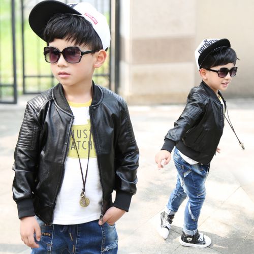 Blouson pour garçon en cuir PU - Ref 2158824