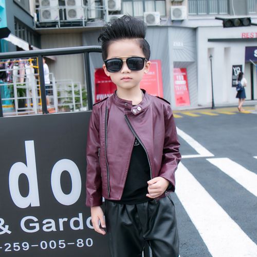 Blouson pour garçon en cuir PU - Ref 2158910