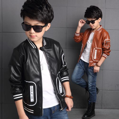 Blouson pour garçon en cuir PU - Ref 2158965