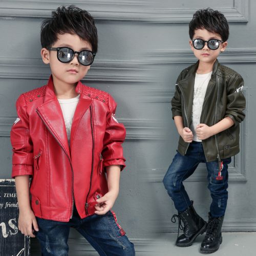 Blouson pour garçon en cuir PU - Ref 2158972