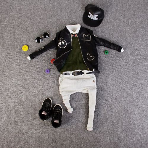 Blouson pour garçon en cuir PU - Ref 2159001