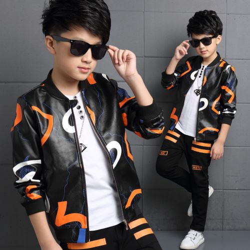 Blouson pour garçon en cuir PU - Ref 2159063