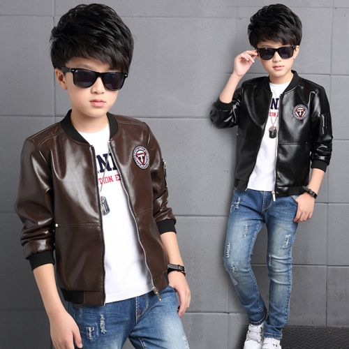 Blouson pour garçon en cuir PU - Ref 2159081