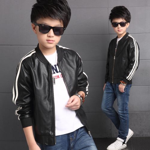 Blouson pour garçon en cuir PU - Ref 2159085