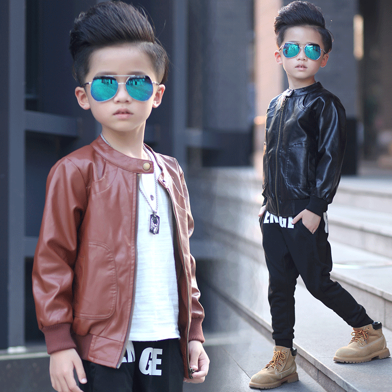 Blouson pour garçon en cuir PU - Ref 2159155