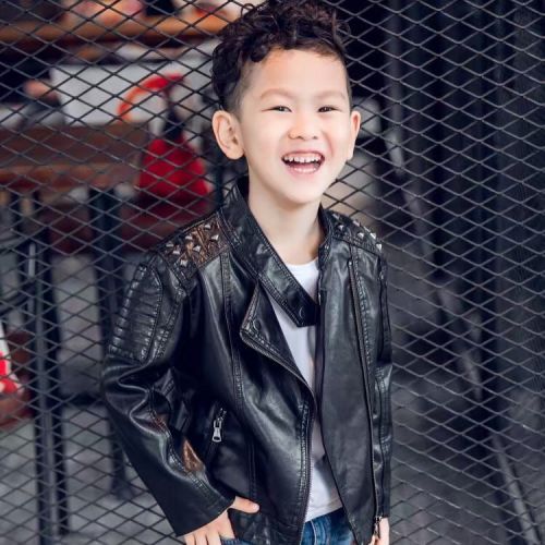 Blouson pour garçon en cuir PU - Ref 2159172