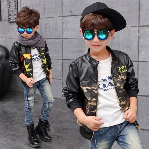 Blouson pour garçon en cuir PU - Ref 2159200