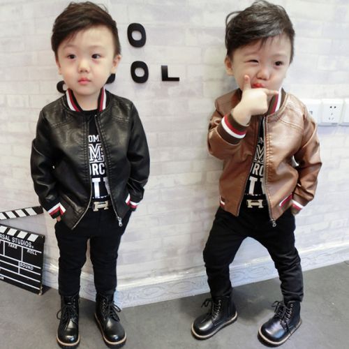 Blouson pour garçon SKTZ en cuir PU - Ref 2159228