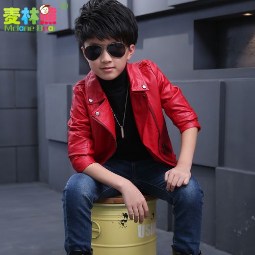 Blouson pour garçon MCLANE BEAR en cuir PU - Ref 2159232