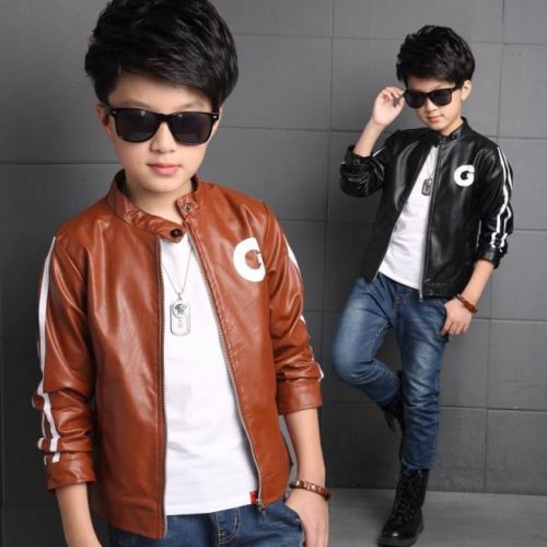 Blouson pour garçon en cuir PU - Ref 2159236