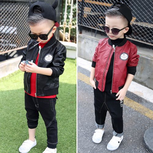 Blouson pour garçon en cuir PU - Ref 2159292