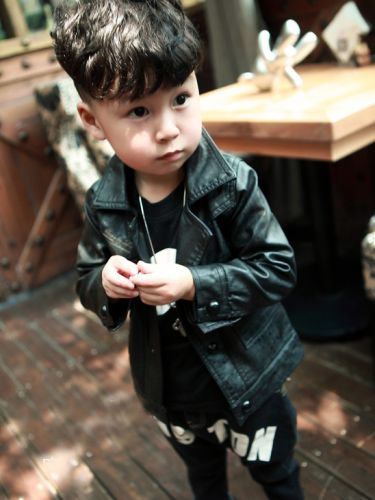 Blouson pour garçon en cuir PU - Ref 2159307