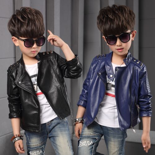 Blouson pour garçon en cuir PU - Ref 2159348