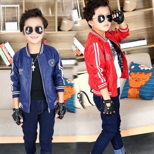 Blouson pour garçon en cuir PU - Ref 2159355