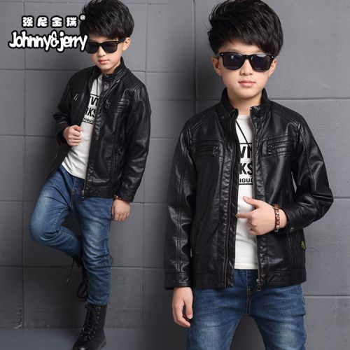 Blouson pour garçon en cuir PU - Ref 2159356