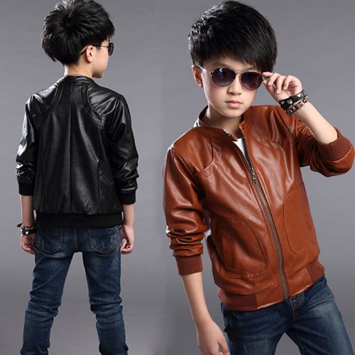 Blouson pour garçon en cuir PU - Ref 2159357