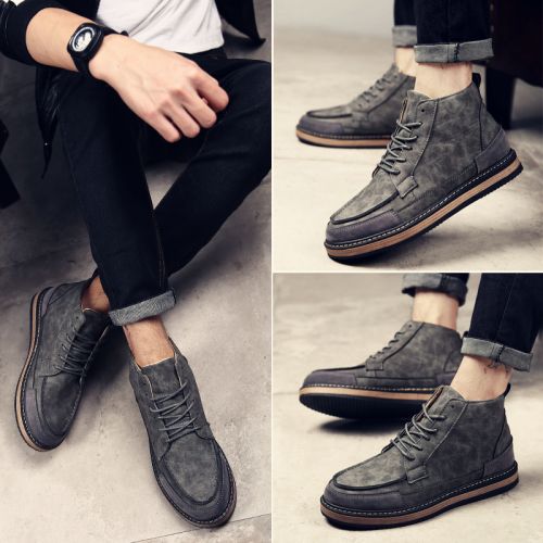 Boots - chaussures en Microfiber ronde pour printemps - loisir - semelle caoutchouc - Ref 950629
