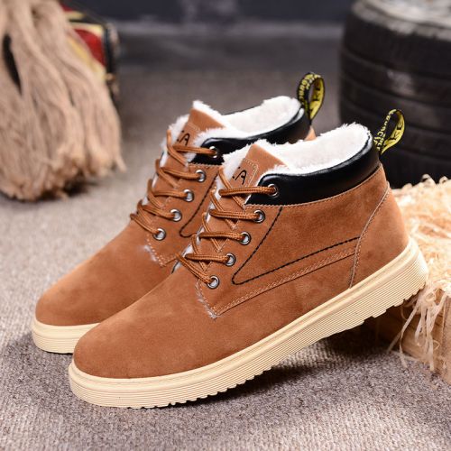 Boots - chaussures en PU ronde pour hiver - tendance des jeunes - semelle caoutchouc - Ref 950653