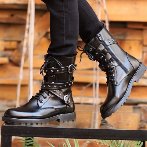 Boots - chaussures en Microfiber ronde pour hiver - tendance des jeunes - semelle caoutchouc - Ref 950663