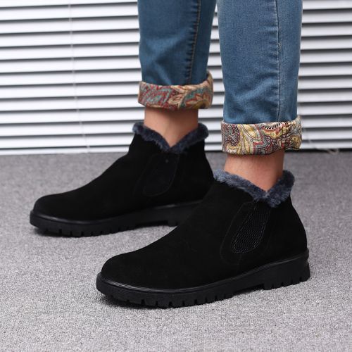 Boots - chaussures en de vache SUNBUY ronde pour hiver - loisir - semelle caoutchouc - Ref 950664
