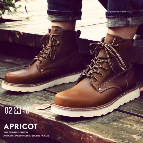 Boots - chaussures en de vache ronde pour printemps - Angleterre - semelle TPR - Ref 950673