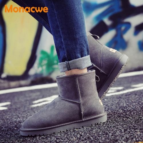 Boots - chaussures en plancher de cuir, En plus de de vache, MONACWE ronde pour hiver - Angleterre - semelle TPR