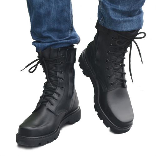 Boots - chaussures en plancher de cuir, En plus de de vache, tête carrée pour printemps - semelle caoutchouc - Ref 95070