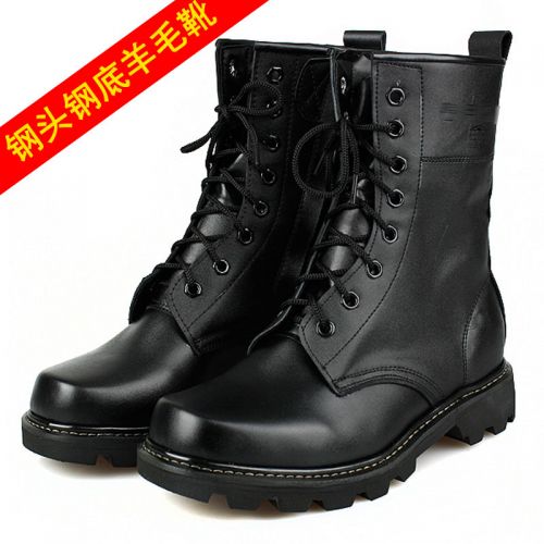 Boots - chaussures en plancher de cuir, En plus de de vache, tête carrée pour hiver - Angleterre - semelle caoutchouc - 