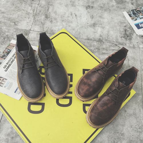 Boots - chaussures en Microfiber ronde pour printemps - semelle caoutchouc - Ref 950714