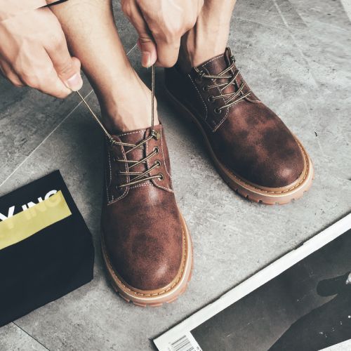 Boots - chaussures en Microfiber ronde pour printemps - semelle caoutchouc - Ref 950723