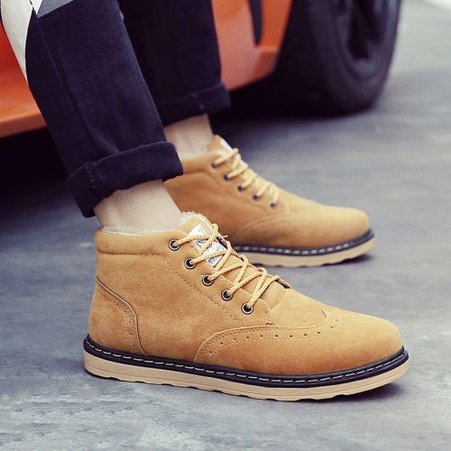 Boots - chaussures en Nubuck ronde pour hiver - loisir - semelle caoutchouc - Ref 950730