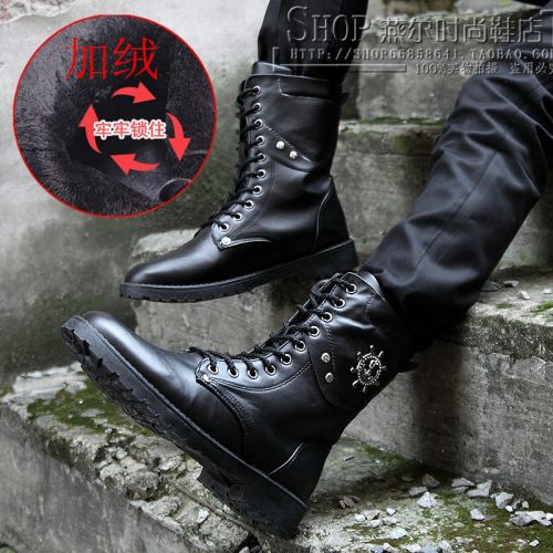 Boots - chaussures en PU pointu pour hiver - Angleterre - semelle caoutchouc - Ref 950773