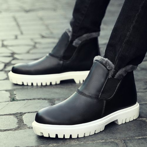 Boots - chaussures en plancher de cuir, En plus de de vache, UPLIMVA ronde pour hiver - loisir - semelle caoutchouc - Re