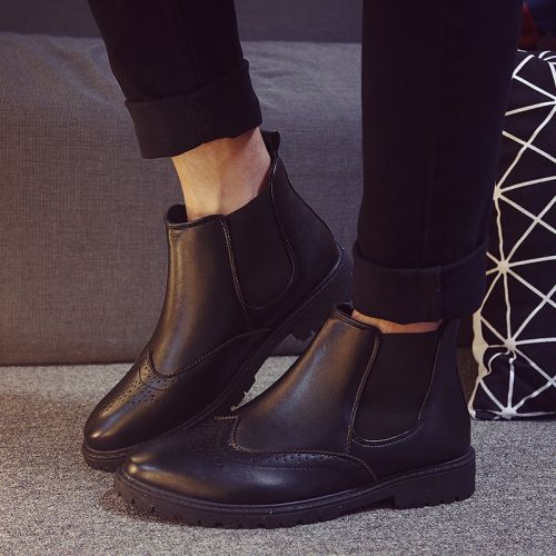 Boots - chaussures en PU UPLIMVA ronde pour printemps - Angleterre - semelle caoutchouc - Ref 950786