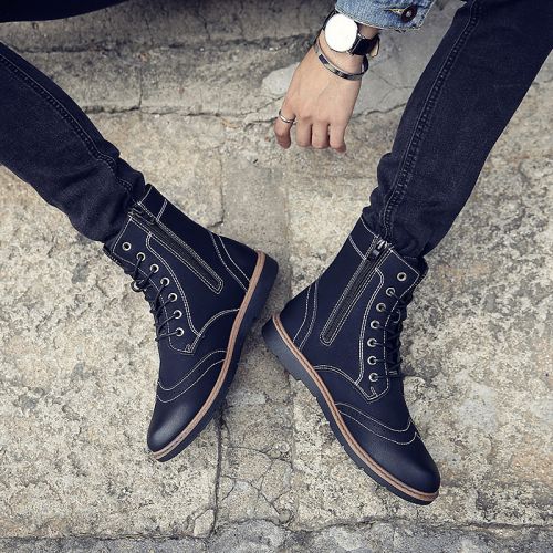 Boots - chaussures en PU UPLIMVA ronde pour printemps - Angleterre - semelle caoutchouc - Ref 950789