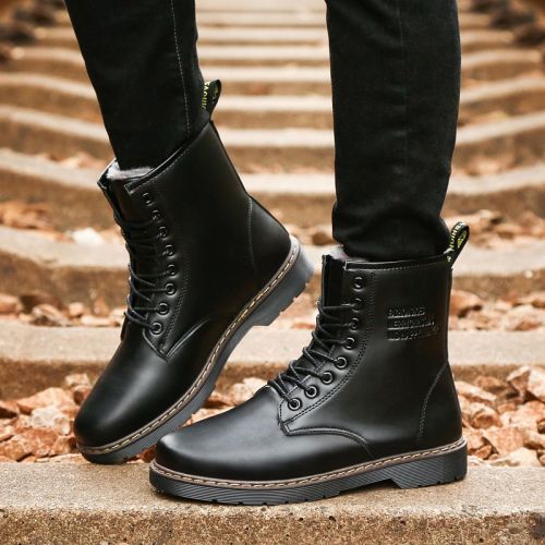Boots - chaussures en PU ronde pour hiver - semelle caoutchouc - Ref 950812