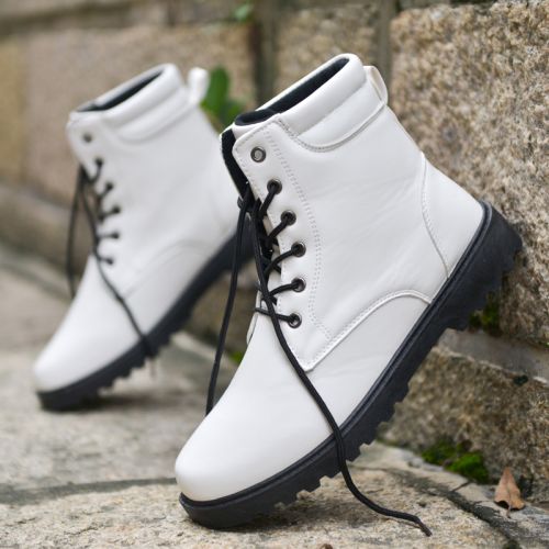 Boots - chaussures en Microfiber ronde pour hiver - tendance des jeunes - semelle caoutchouc - Ref 950817