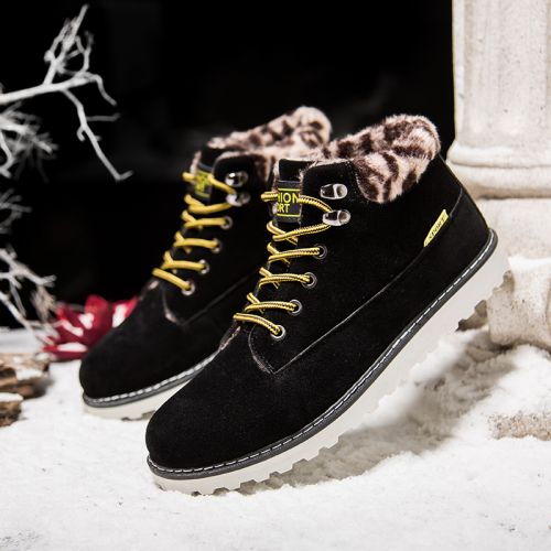 Boots - chaussures en Nubuck ronde pour hiver - tendance des jeunes - semelle caoutchouc - Ref 950819