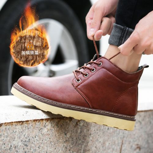 Boots - chaussures en Microfiber ronde pour hiver - Angleterre - semelle caoutchouc - Ref 950823