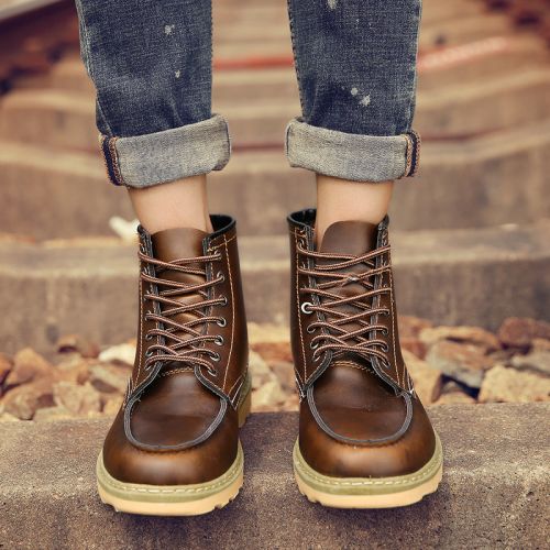 Boots - chaussures en Microfiber ronde pour hiver - Angleterre - semelle caoutchouc - Ref 950829