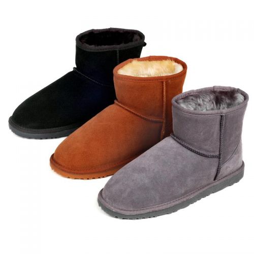 Boots - chaussures en cuir ronde pour hiver - semelle TPR - Ref 950835