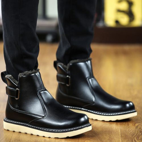 Boots - chaussures en PU ronde pour hiver - tendance des jeunes - semelle caoutchouc - Ref 950871