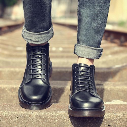 Boots - chaussures en plancher de cuir, En plus de de vache, MOPOLL ronde pour hiver - Angleterre - semelle TPR 