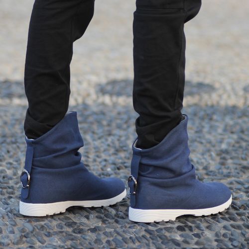 Boots - chaussures en cuir MRSHANG ronde pour printemps - tendance des jeunes - semelle caoutchouc - Ref 950876